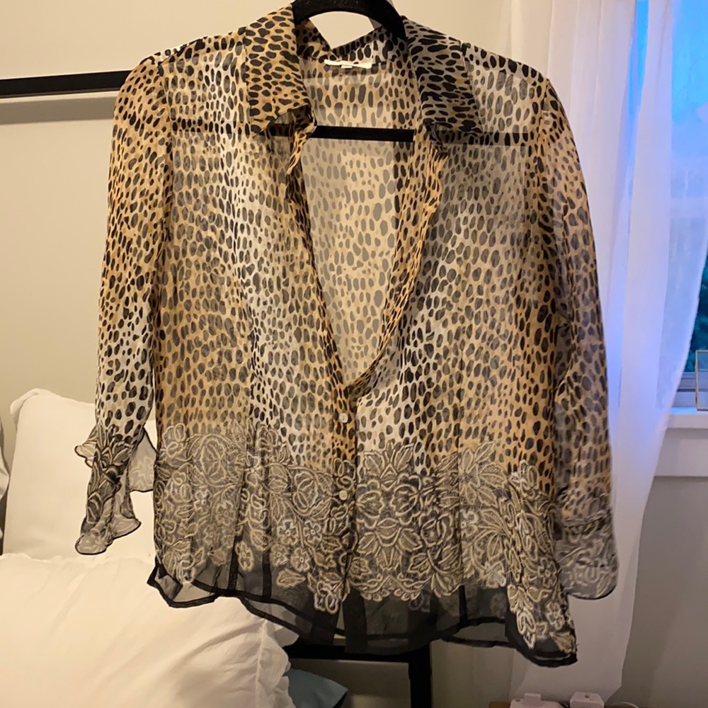 Vintage Sheer Button Down Blouse - image 1